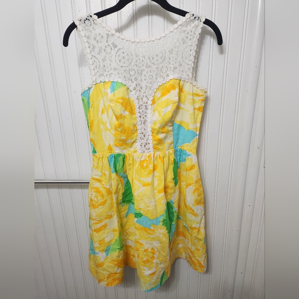 SUPER RARE Vintage Lilly Pulitzer Yellow "First Impressions" Mini dress